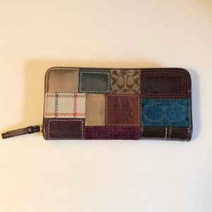 Coach patchwork zip wallet
